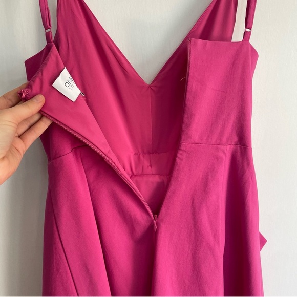 One33 Social Magenta Pink Bow Mini Dress Sleeveless Spaghetti Strap Party 00 - Picture 5 of 13
